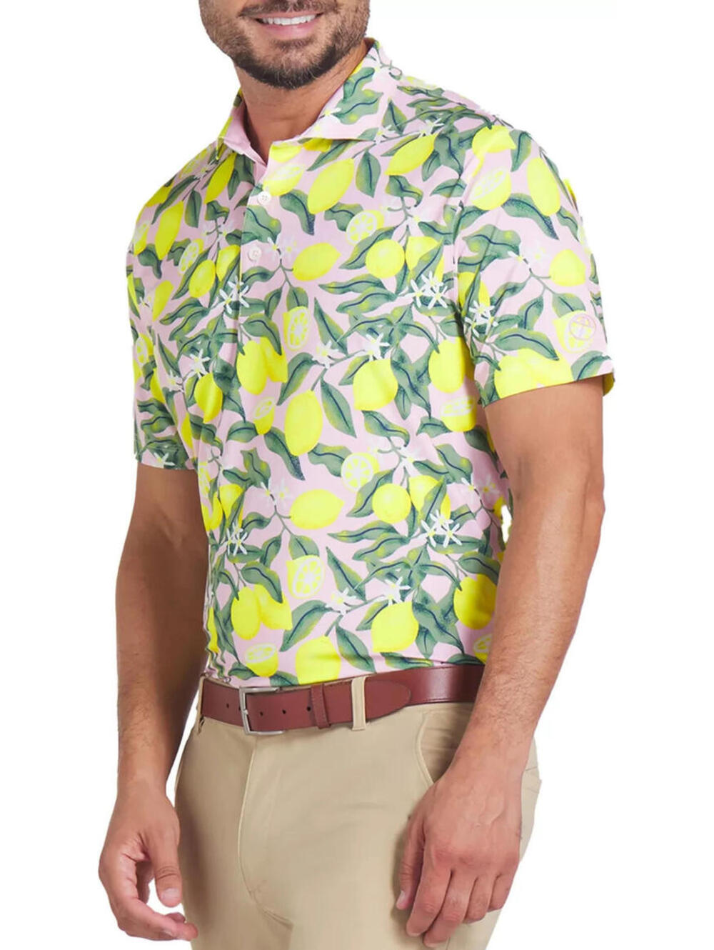 NWT $90  Puma Arnold Palmer Lemon Branch Golf Polo Pale Pink 630299 Size Large